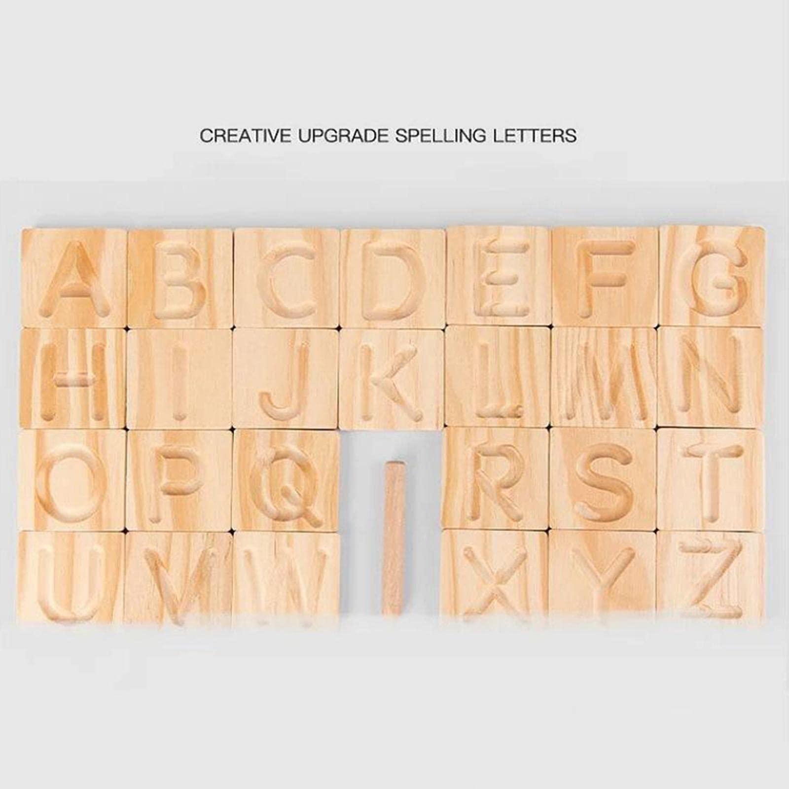 Tarjetas para Trazar Letras del Alfabeto, Pizarra de Dibujo ABC para Niños, Bloques de Madera para Trazar Letras para Niños
