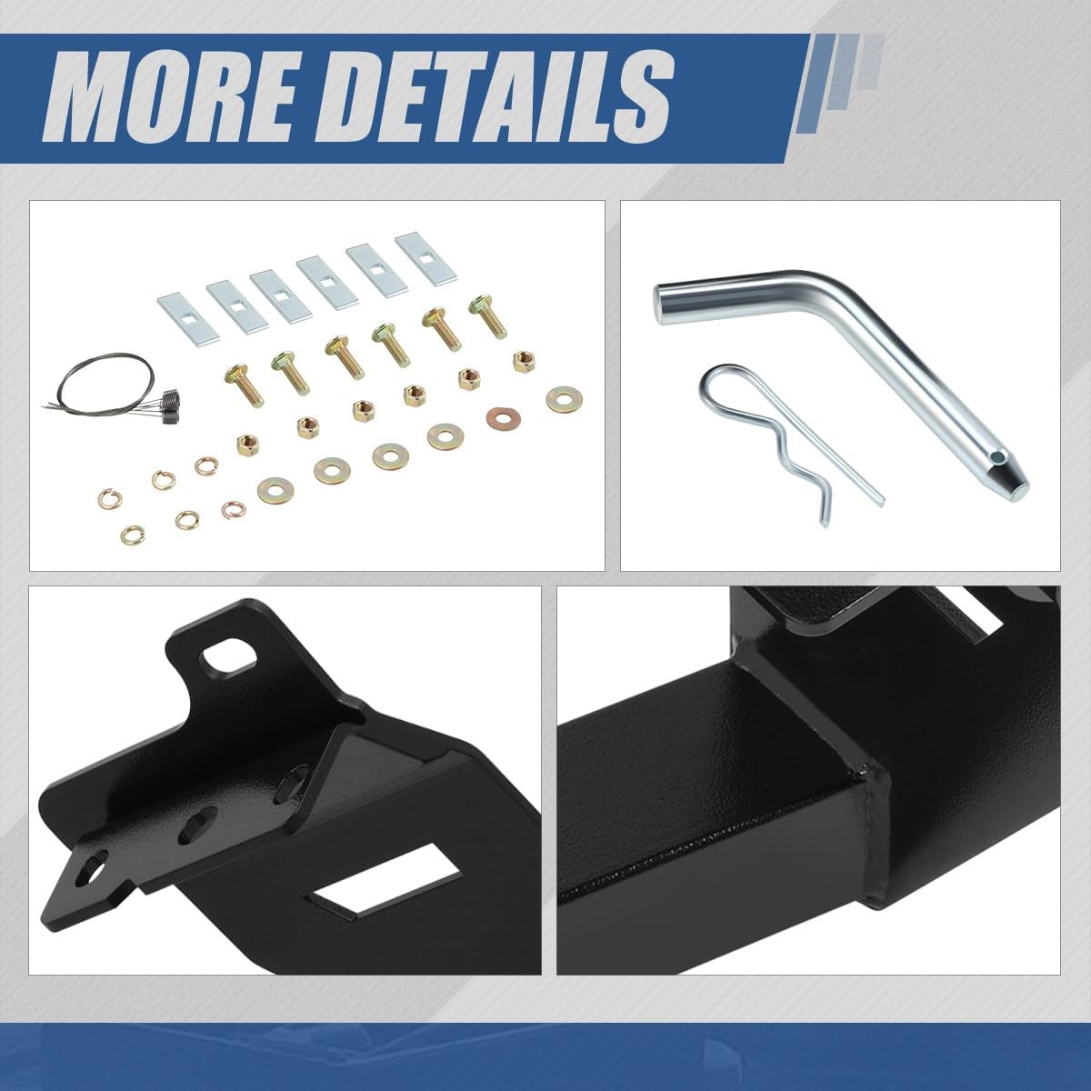 Auto Dynasty 2 Inches Rear Class 3 Tow Trailer Hitch Receiver and Pin Compatible with Jeep Cherokee 2014-2019, Black Powdercoated