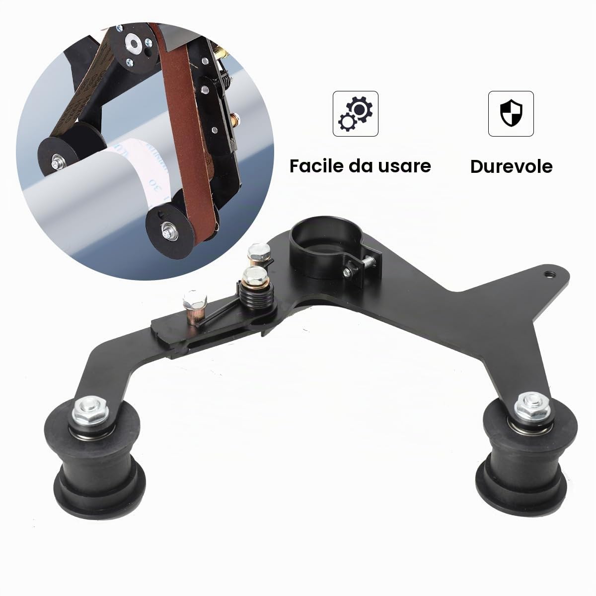 Bandschleifer Aufsatz Per Smerigliatrice Angolare M14, Adattatore Per 115/125 mm, Conversione In Levigatrice A Nastro, 270° Lavorazione Curva, Per Metallo, Rimozione Ruggine E Lucidatura