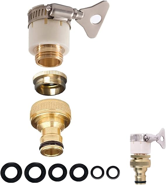 Round Universal Mixer Tap Hose Connector Adapter for Hose Pipe,1/2&3