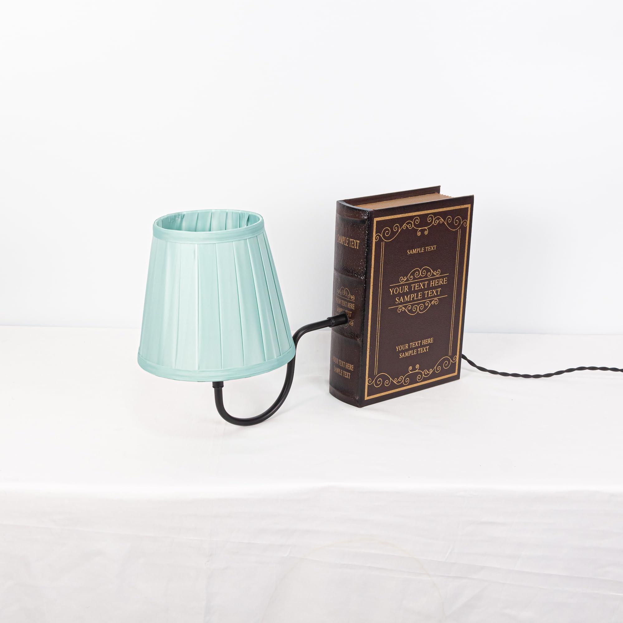 LED Buchlampe mit Fernbedienung, Vintage Dimmbar Nachttischlampe mit Stoffschirm 1xE27-Fassung,2er-Satz Wiederaufladbare Tischlampe Zeitschaltuhr für Nachttisch Beistelltisch -TD0619