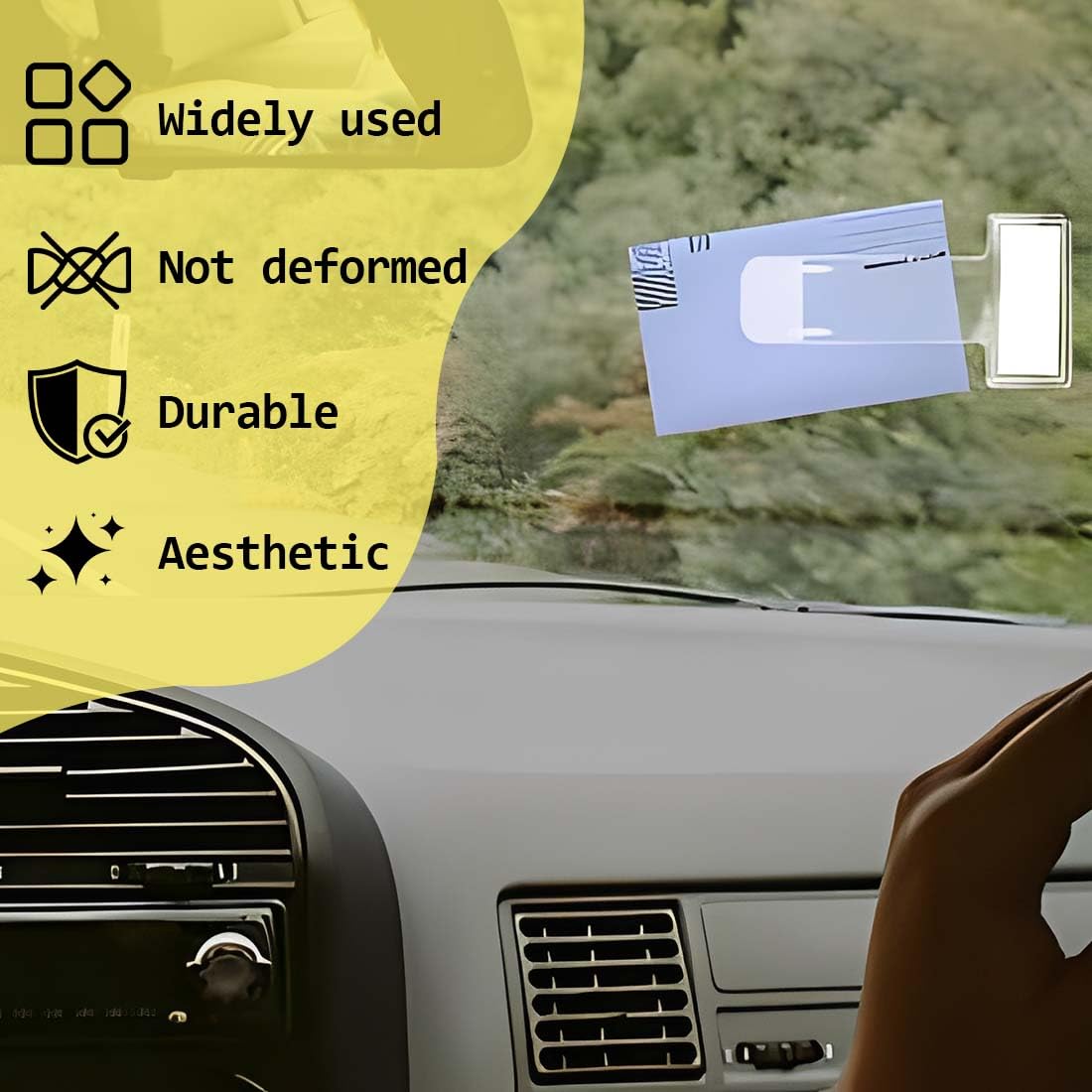 Juego de 8 clips transparentes para parabrisas para tickets de estacionamiento - Soporte universal para tarjetas, permisos y recibos de estacionamiento