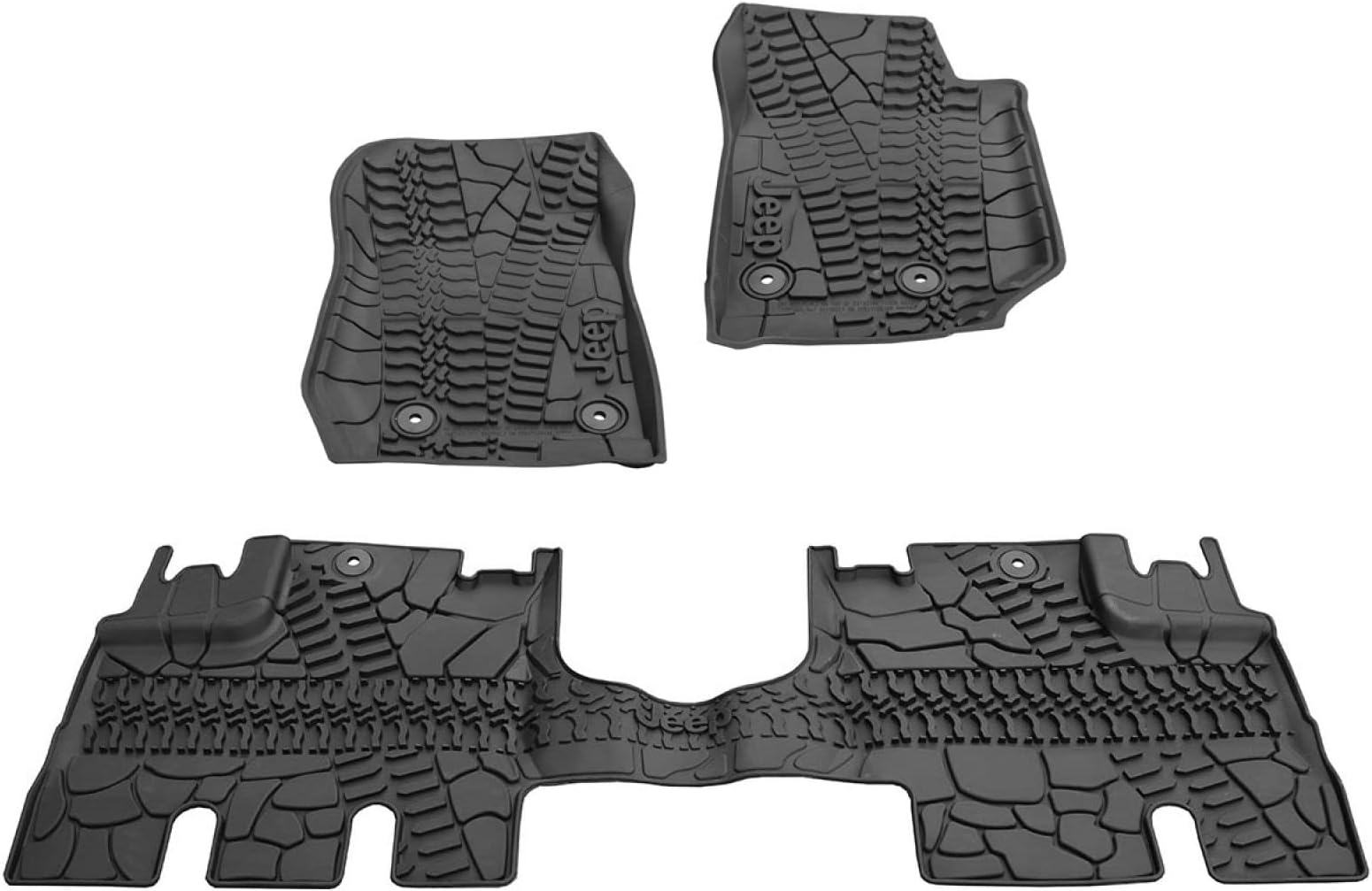82213860 Jeep Wrangler Unlimited 4-Door Black All-Weather 3-Piece Floor Mat Set