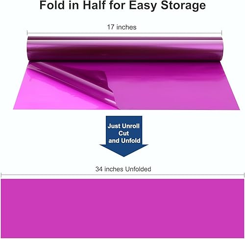 Miniatura 2 de POPGIFTU Rollo de celofán morado  Desplegado 34 pulgadas de ancho x 100 pies de largo  3 mil de grosor morado real translúcido  Regalos, cestas,