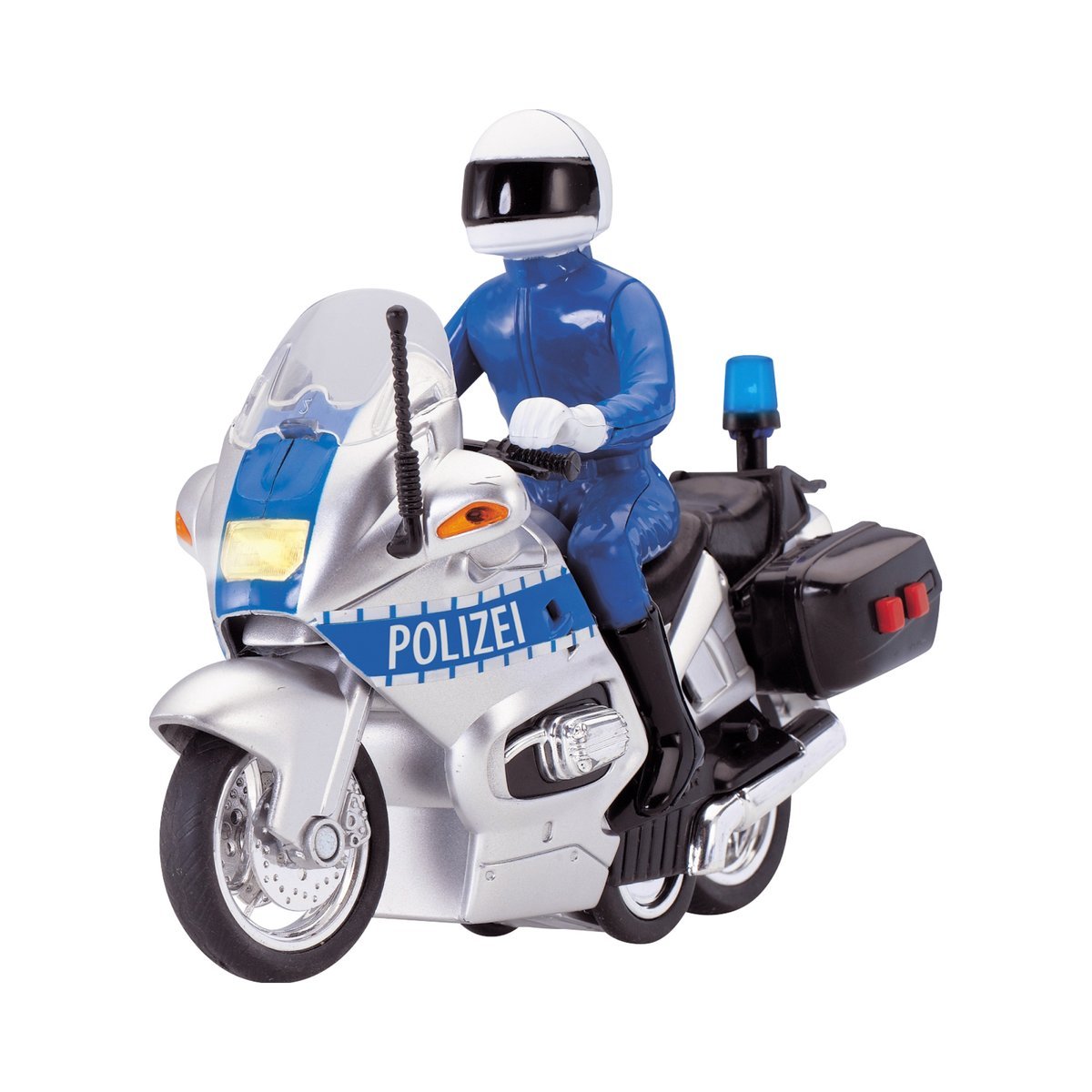Dickie Moto Policía SOS De 17 Cm Con Figura Móvil, Luces Y Sonidos, Impulsión Por Fricción, A Partir De 3 Años, Embalaje Ecológico
