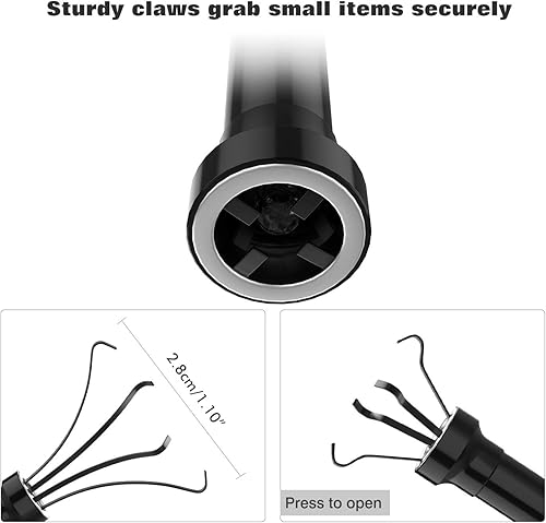 Miniatura 4 de Housolution Herramienta de agarre magnético de cuatro garras, barredora de manguera flexible con luces LED, herramienta flexible de ayuda de largo y