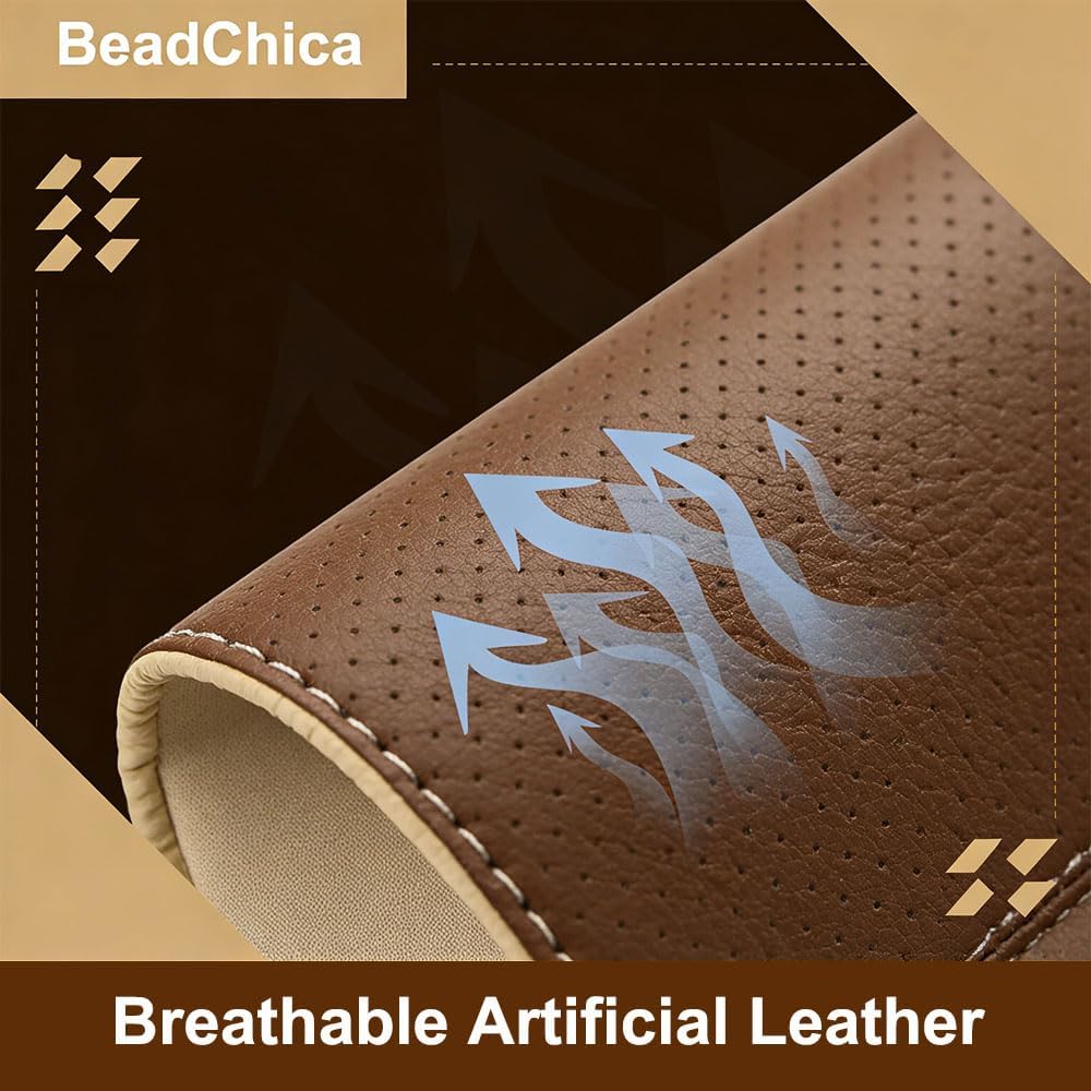 BeadChica 2 Pack RV Seat Covers for Captains Chairs,Leather Motorhome Seat Covers, for Class-A RV Seat with Arm Rest Covers