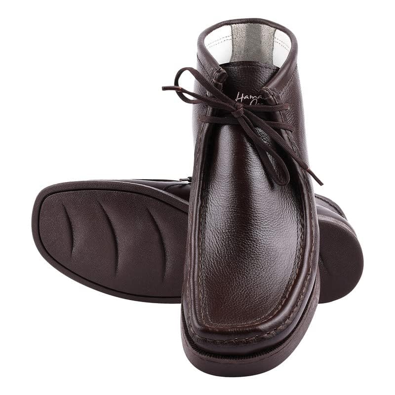 LIBERTYZENO Mens Moccasin Toe Desert Boots Genuine Leather Adults Lace Up Casual Chukka Boot Shoes for Prom Graduation4