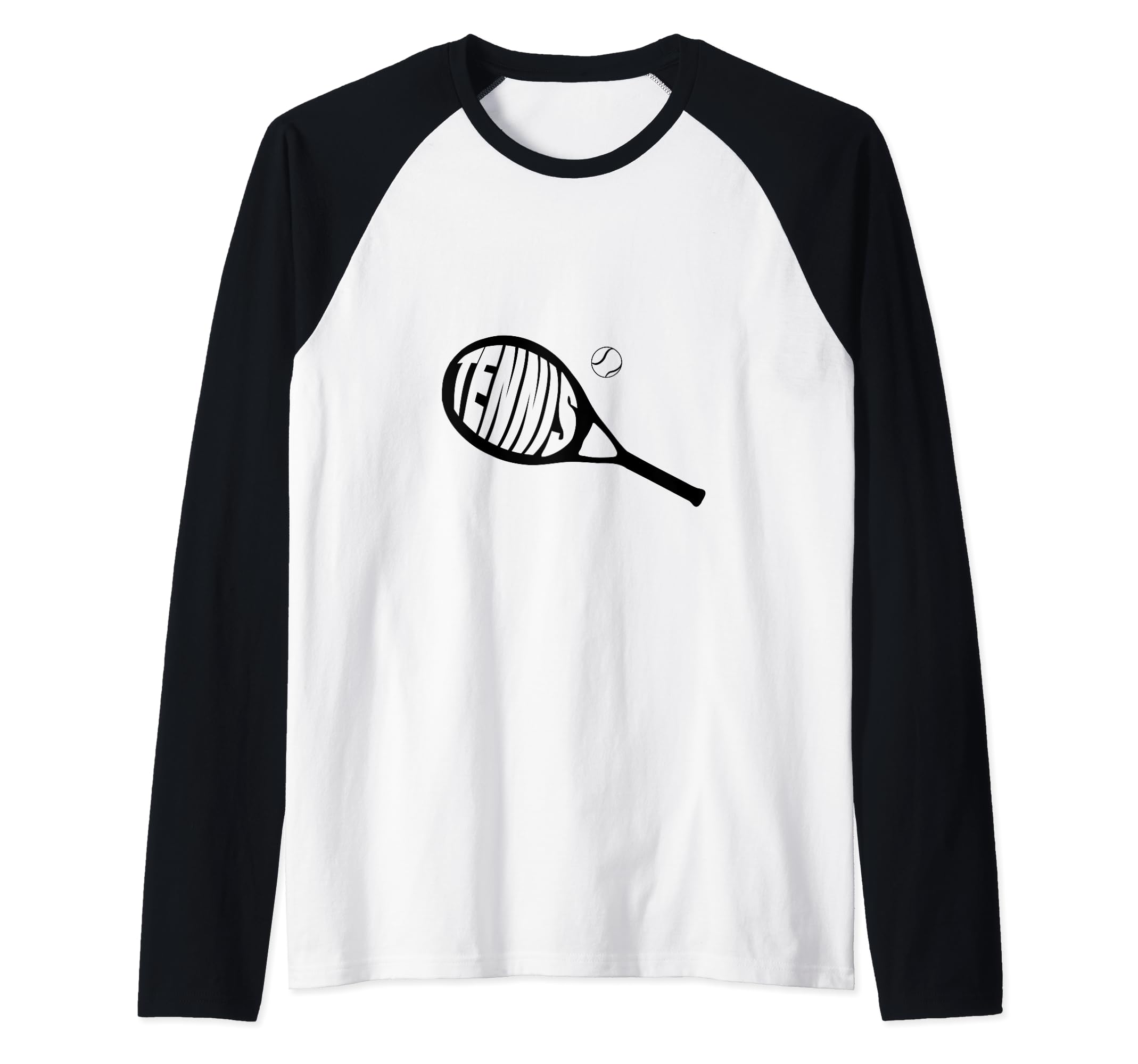 Tennis Racket Ball Swing Enthusiast Match-Play Serve Raglan Baseball Tee