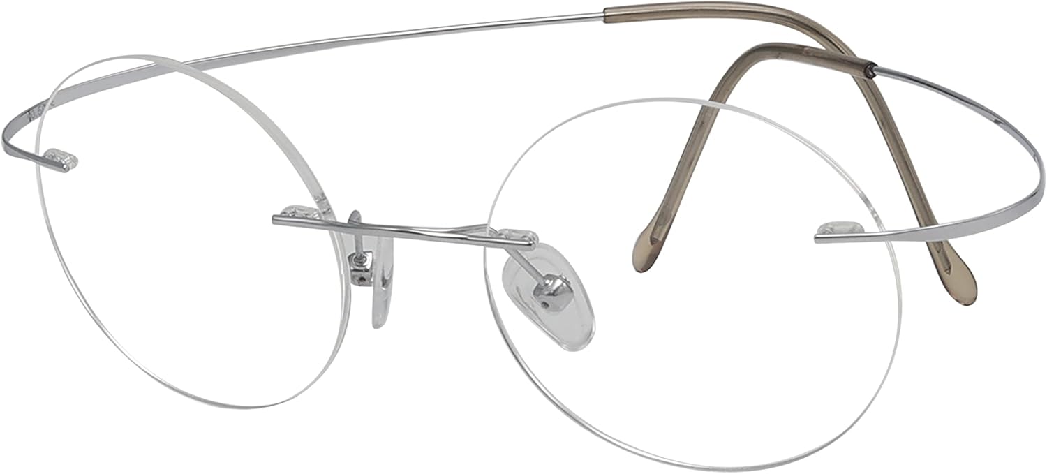 Eyekepper Titanium Rimless Round Reading Glasses Circle Readers For Men