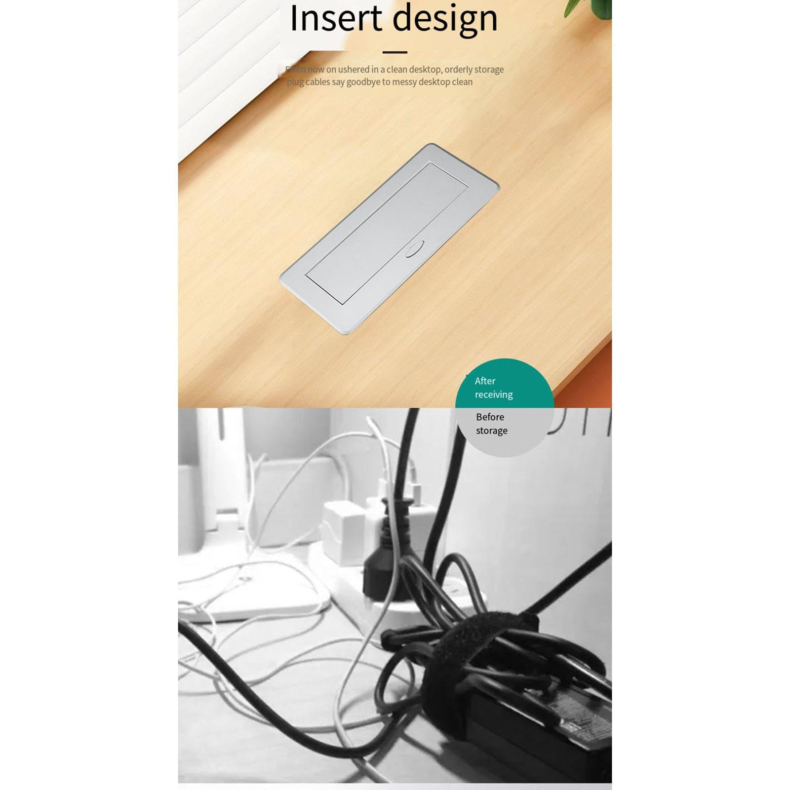 Elektryczny ukryty wpuszczany wbudowany biurko Pop Up Office Hotel B Port Charger Uniwersalny Multi Power Socket Czarny Srebrny,Black