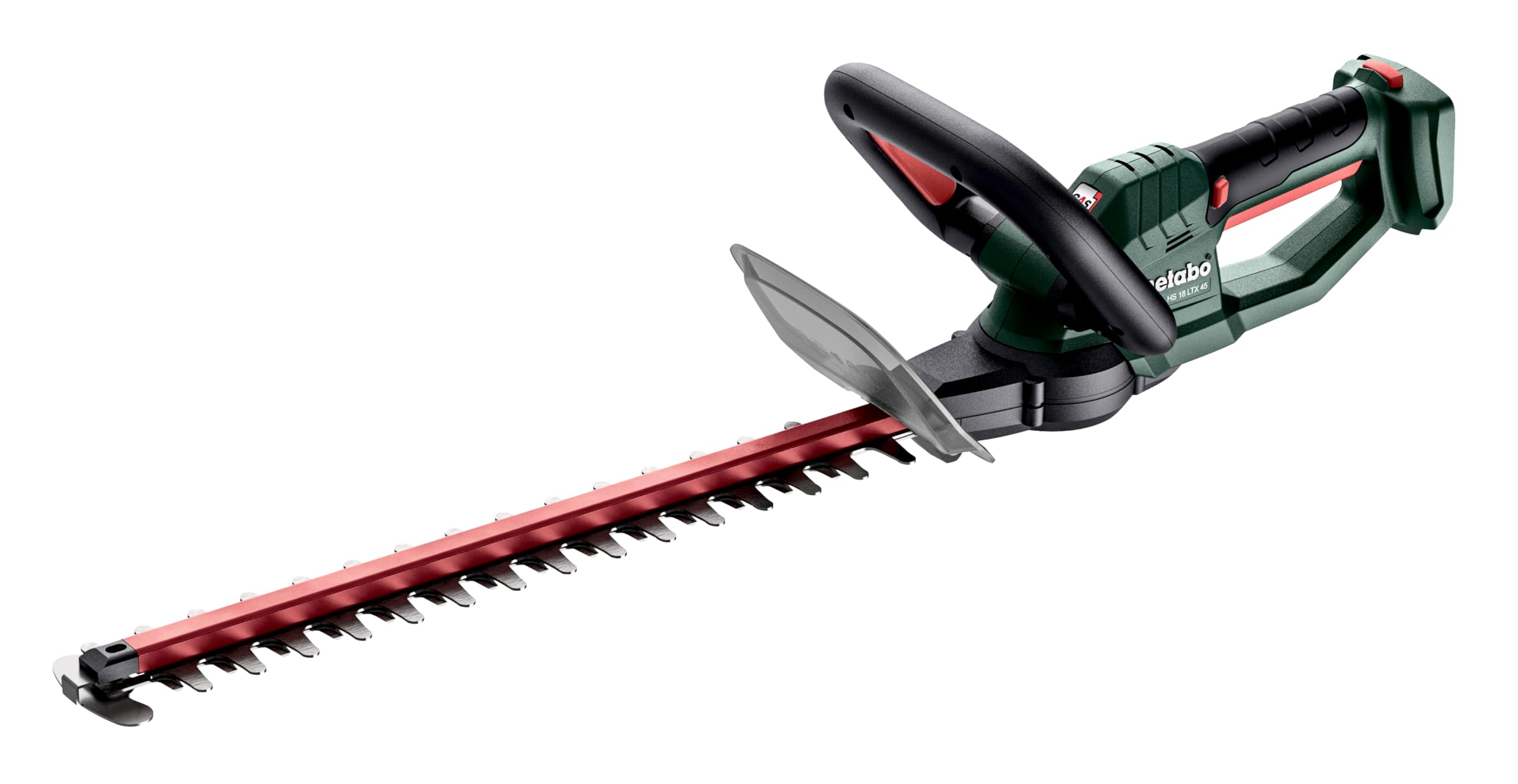metabo Akku-Heckenschere HS 18 LTX 45, 18V Strauchschere Fuer den Garten | Leichte elektrische Garten-Heckenschere mit 45 cm Schnittlaenge, ohne Akku und Ladegeraet, kompatibel mit CAS System