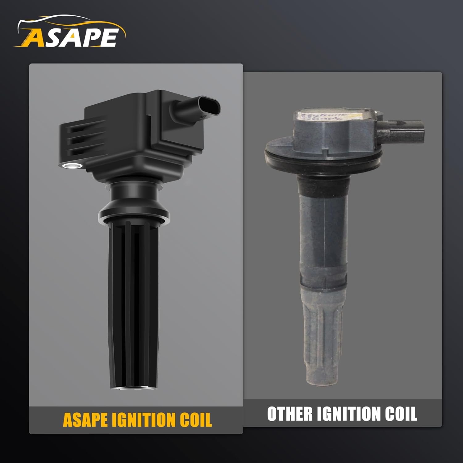 ASAPE Set of 4 Ignition Coil Pack With 4PCS Spark Plugs for Ford Mustang 2.3L 2015-2019, Edge 2.0L 2012-2018, Explorer 2.3L 2016-2019, Replace UF670 DG546