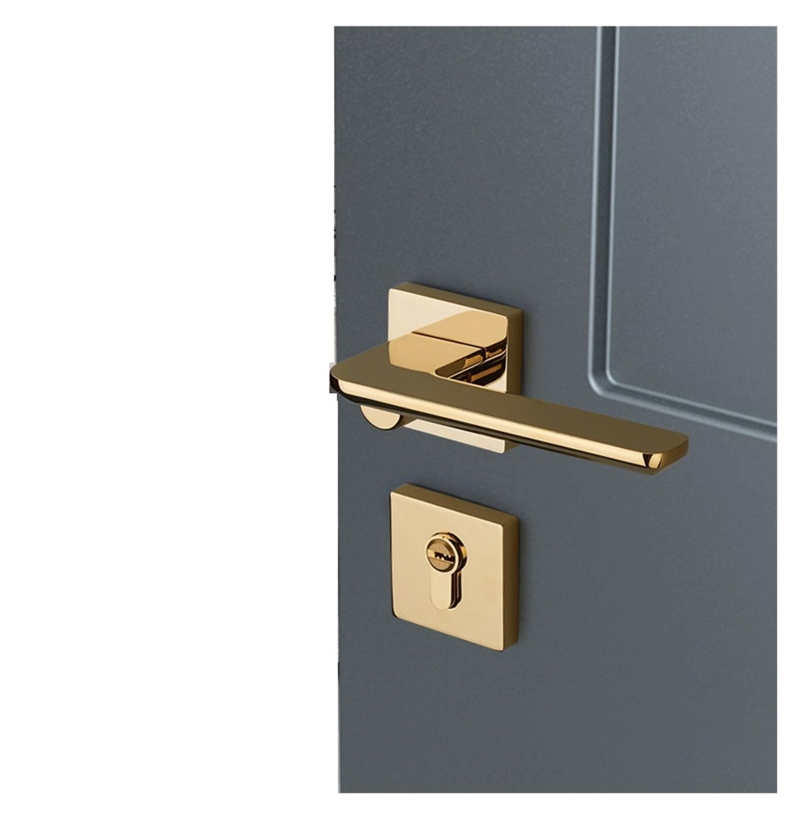 nxjaSDH Lock and Handle Sets, Indoor Silent Zinc Alloy Handle Lock Gold Bedroom Door Home Decoration American Style Wooden Split(D32 S970 PVD)