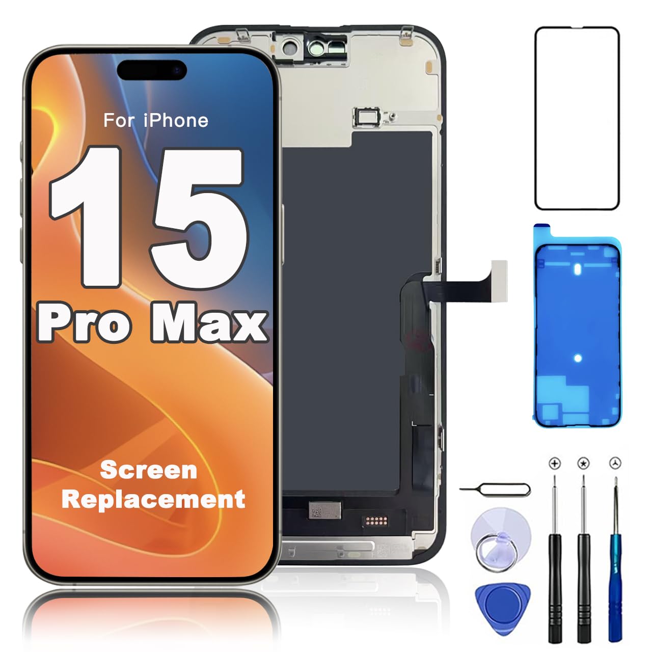 Amazon.co.jp: iPhone 15 Pro Max 画面交換 6.7インチ COF LCD