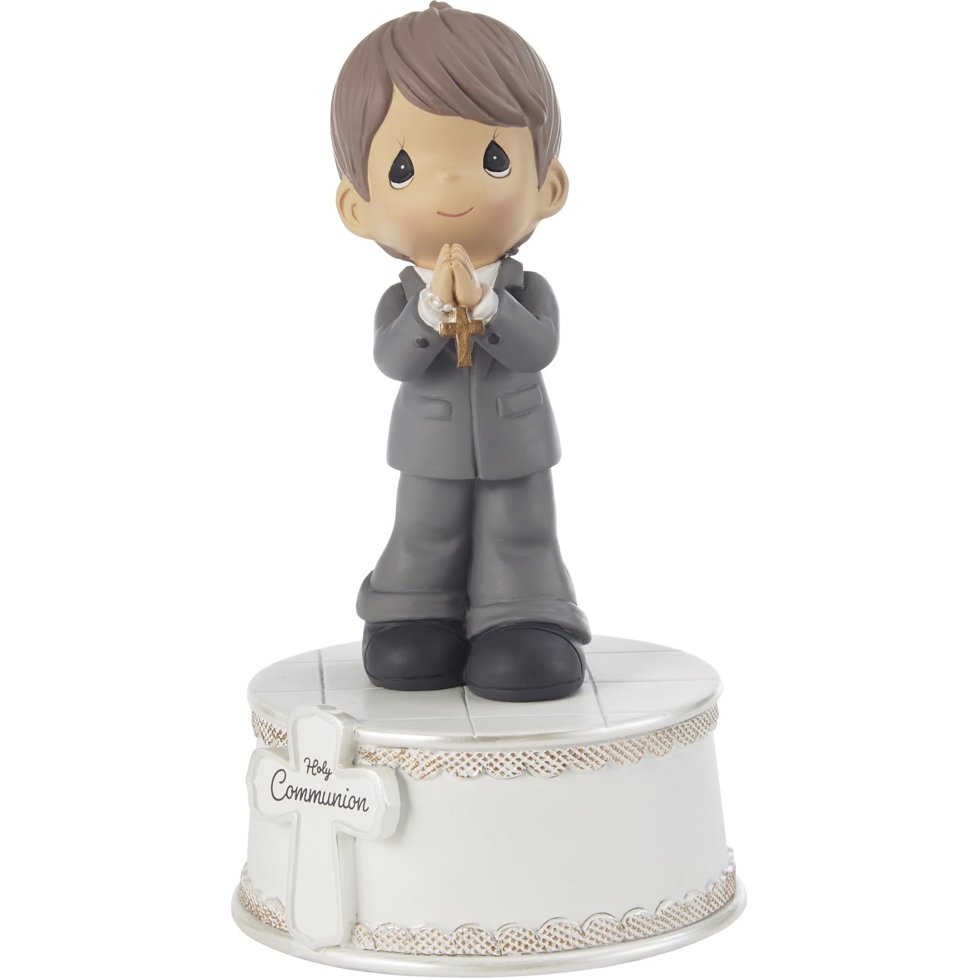 Precious Moments Holy Communion Boy Figurine, Wind Up Musical First Communion Gift for Boys, Resin Religious Keepsake