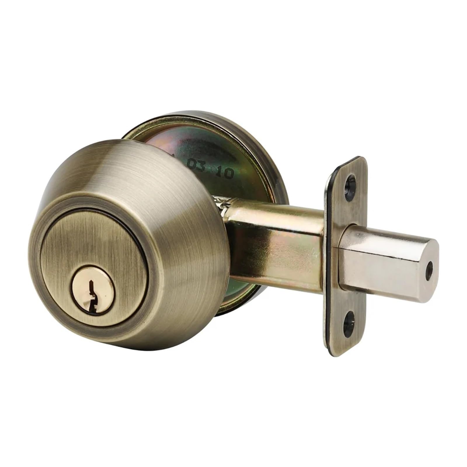 Single Cylinder Deadbolt Round Lock with Keys 1Pcs(D)