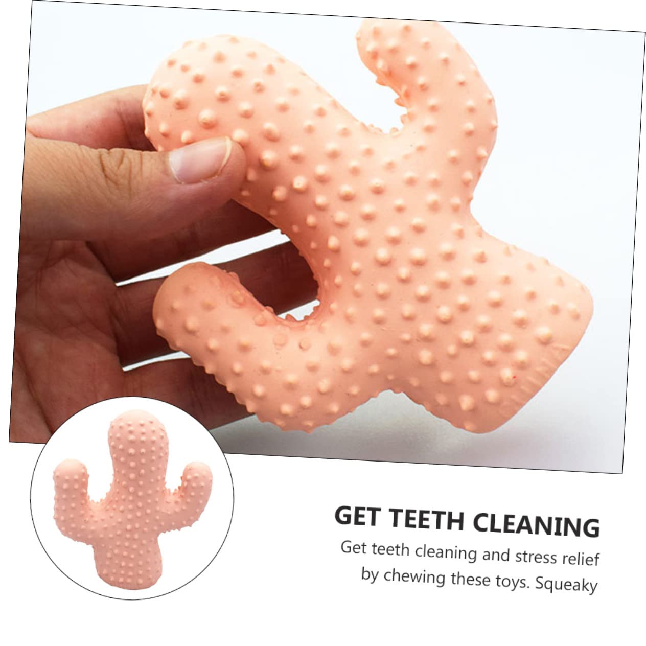 FRCOLOR 6piezas Juguete Para Perro Cactus Squeaky De Caucho Para Masticar y Limpiar Dientes Para Mascotas Interactivas Estimula El Desarrollo Saludable De Mandíbula y Encías