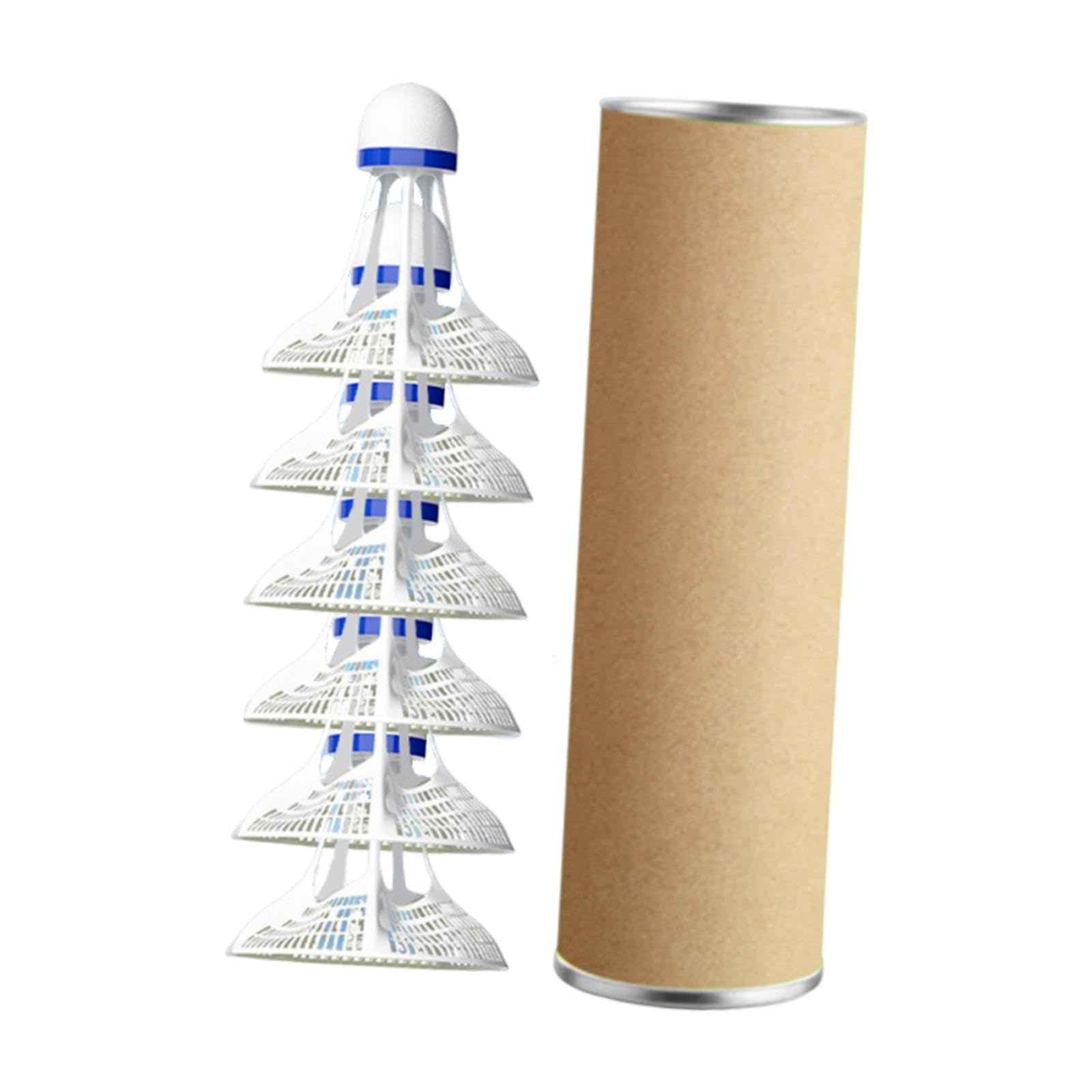 rockible Windproof Badminton Balls Set for Parks, Grasslands Wear Resistant Portable 2.5x2.5inch Foam Head, White 6Pcs