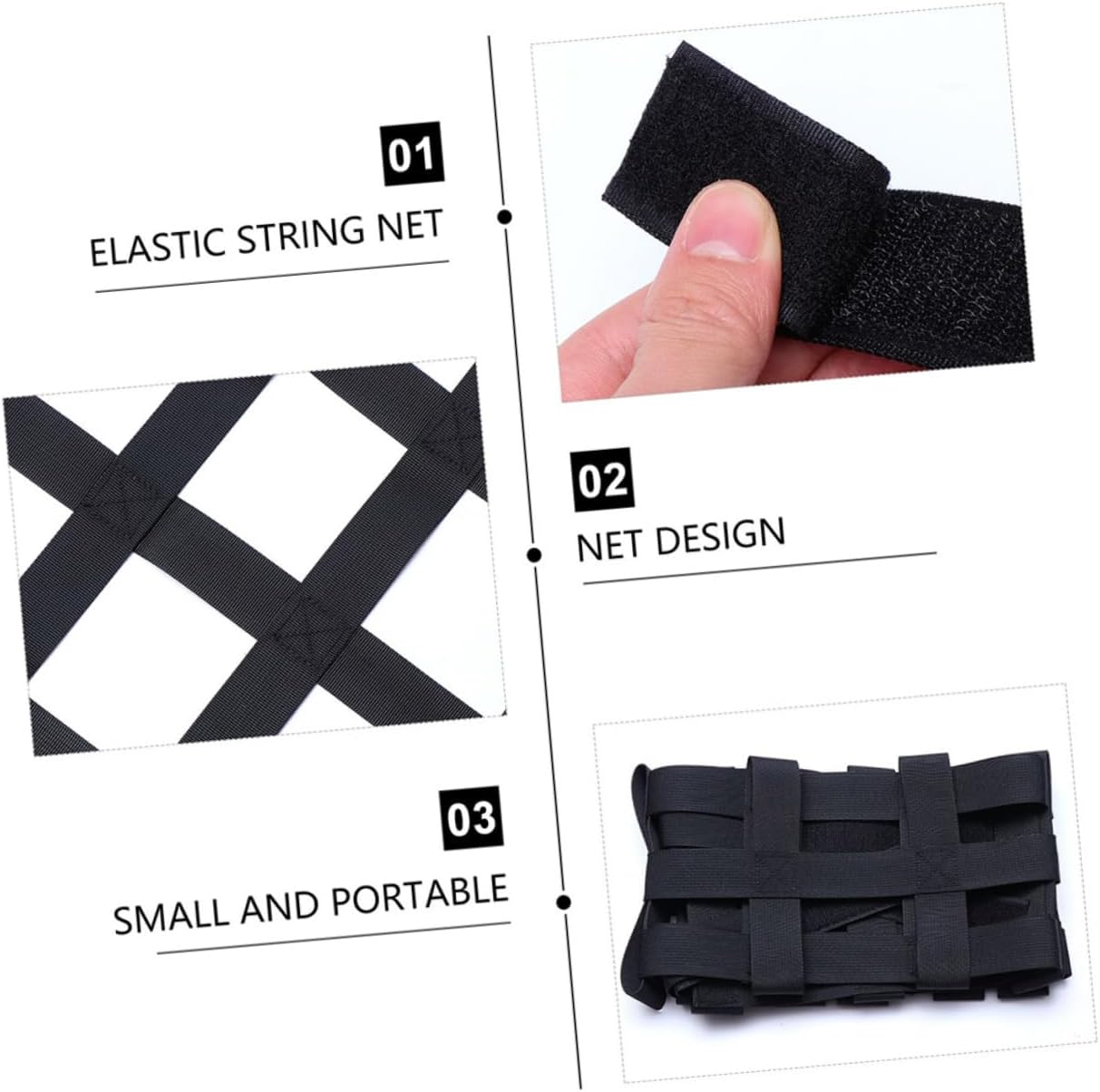 Cabilock 2-Piece Nylon Car Roof Mesh Cargo Nets for Vehicle Rooftop Storage Elastic Luggage Organizer 8 Compartments Suitable for SUVs and Trucks