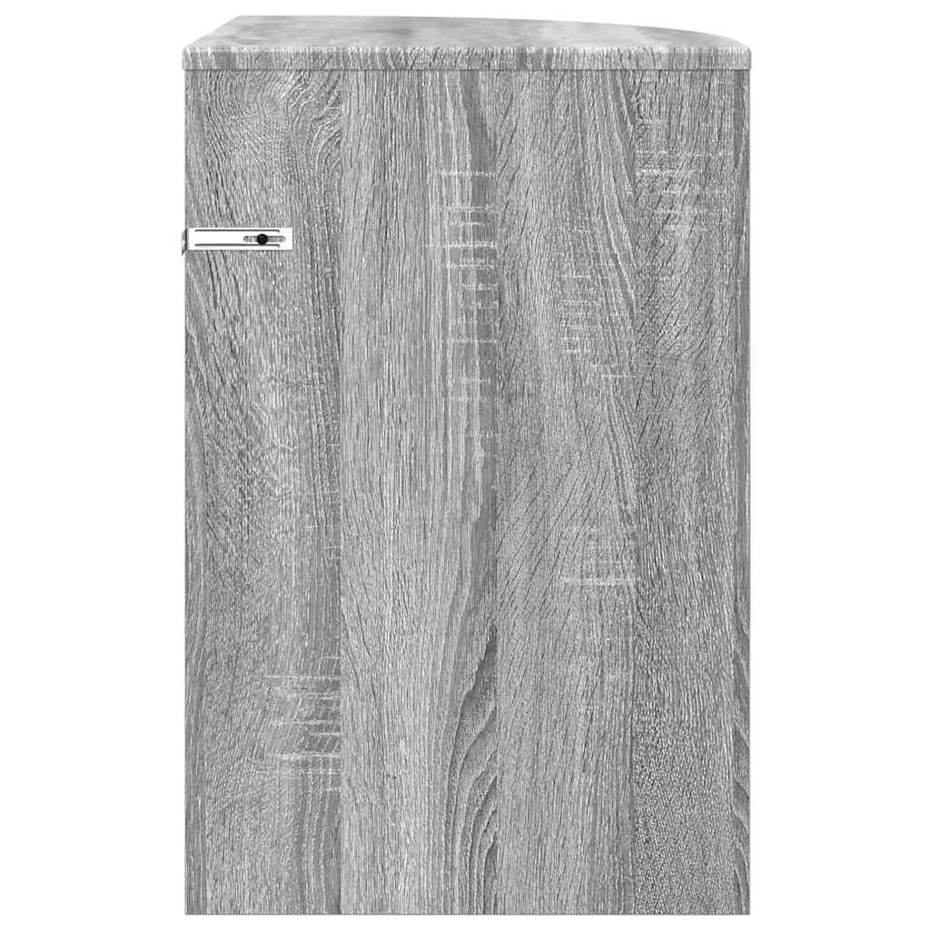 Mesa auxiliar moderna gris Sonoma 39,7 x 39,7 x 60 cm, mesa rectangular de madera de ingeniería con almacenamiento, ideal para salón, mandos a distancia y libros