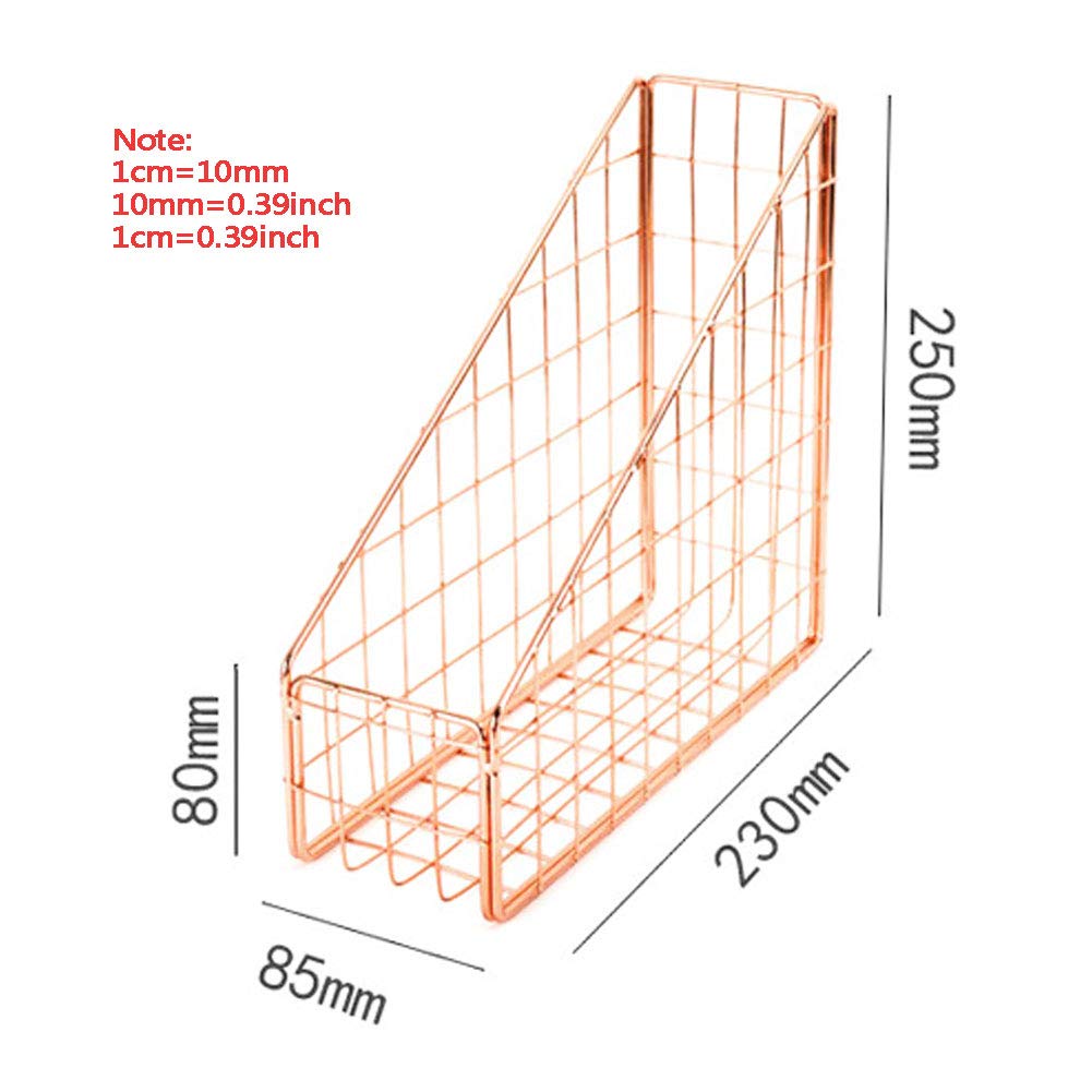 Vassoio per Documenti da Lettera, Organizer per Posta Grid, per Riviste, Ripiano in Metallo per Organizer da Tavolo, Titolare del File, Selezionatore di File Versatile,9.8x9.0x3.3Pollici,Light gold