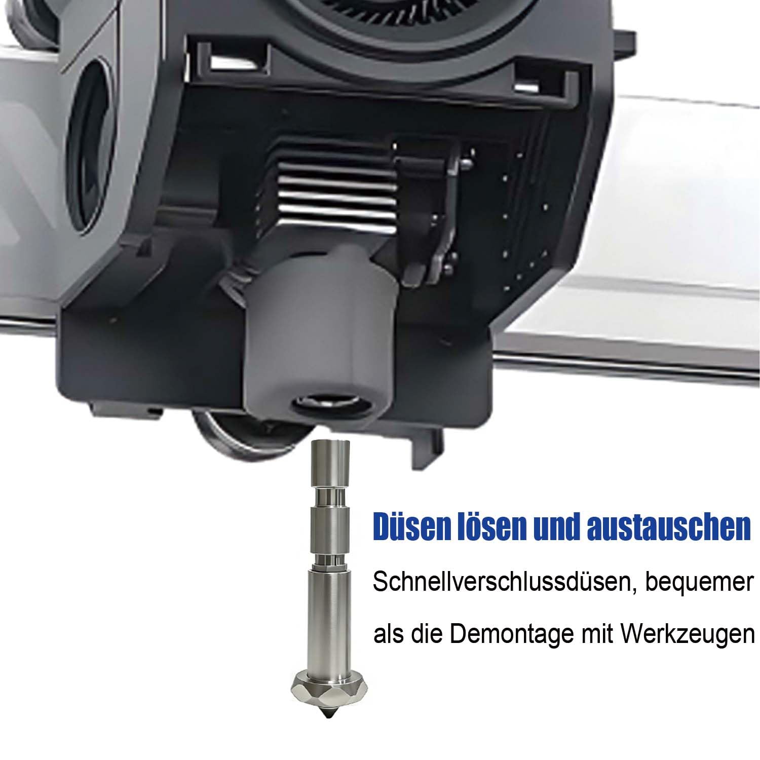 1st Kobra 3 MAX integrierte Düse mit gehärtetem Stahl Düsenspitze hoher Durchfluss kompatibel mit Anycubic Kobra 3 Max, Kobra 3 Max Combo 3D-Drucker Drucken Hotend Ersatzzubehör Teile (0,4 mm