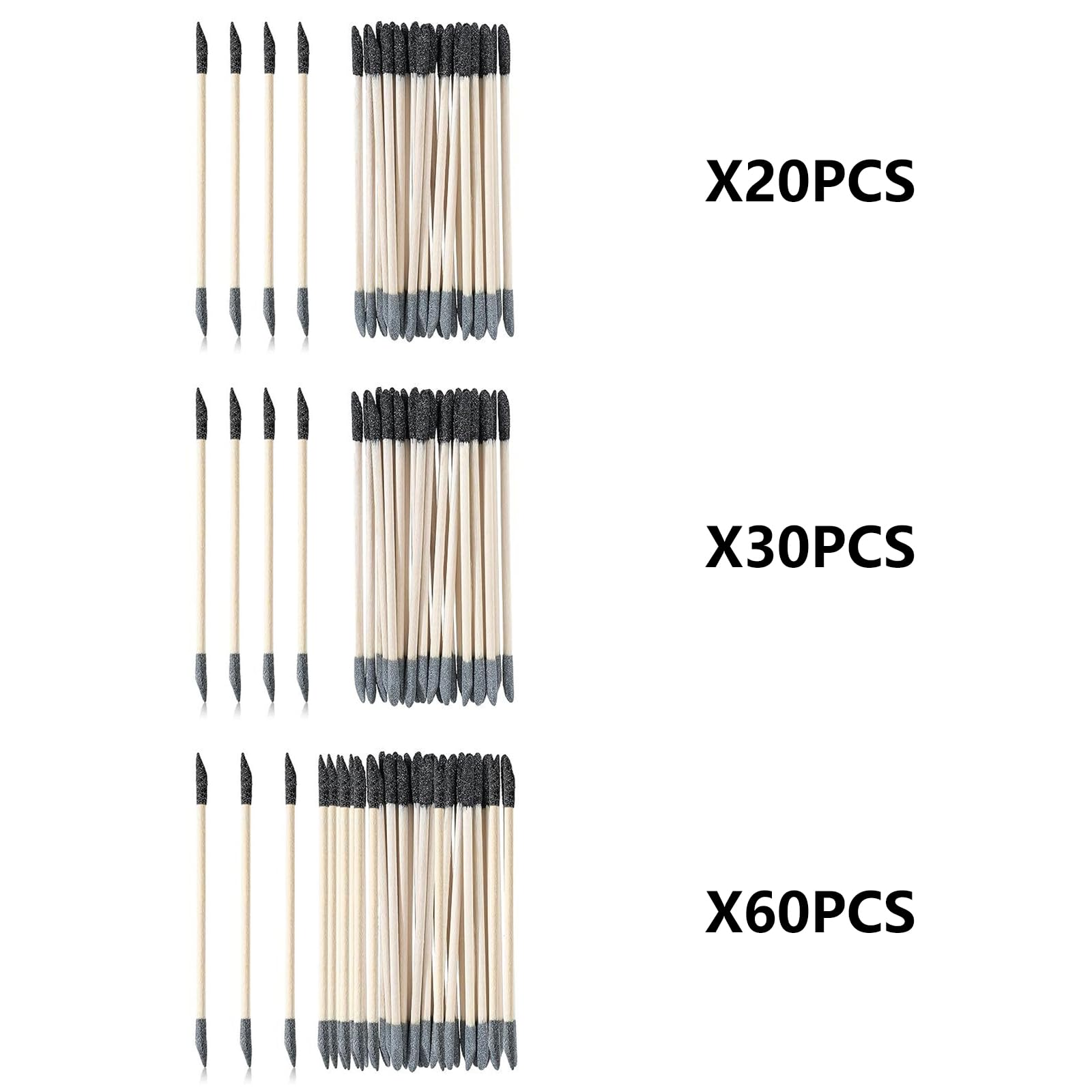 20/30/60PCS Doppia Testa Fine Dettaglio Levigatura Stick per Legno e Modellismo Lucidatura Artigianale Strumenti di Levigatura 150/280 Grit