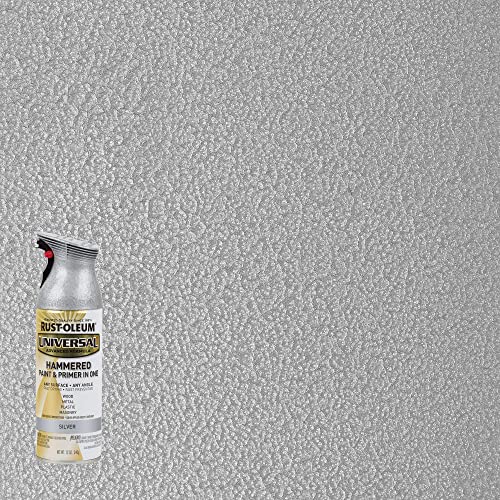 Image of Rust-Oleum 245219 Universal All Surface Hammered Spray Paint, 12 oz, Silver (Pack of 4)