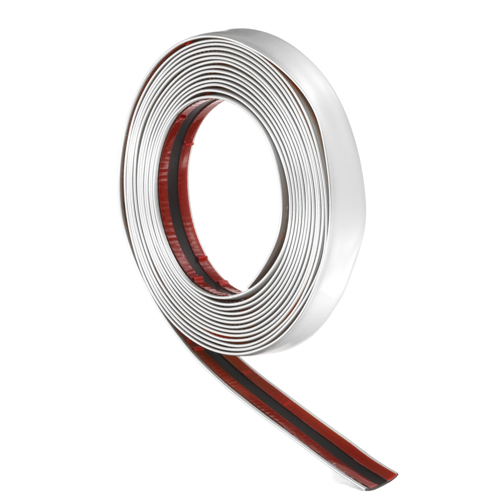 sourcing map 20mm x 5m Wall Trim Peel and Stick Molding Trim Frame, Flexible PVC Self Adhesive DIY Accent Strip for Wall, Ceiling, Floor, Cabinet, Tile, Edge, Borders, Mirror, Matte White
