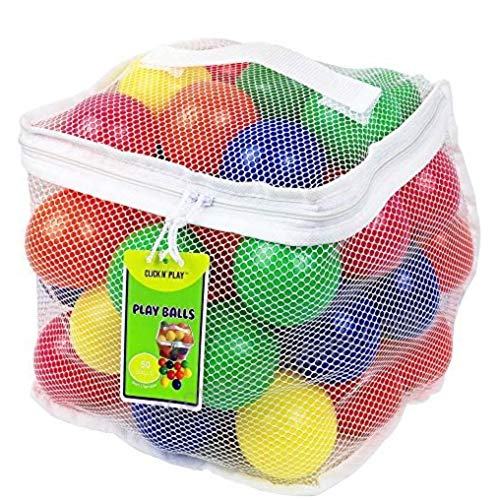 Click N' Play Pack of 200 Phthalate Free BPA Free Crush Proof Plastic Ball, Pit Balls - 6 Bright Colors in Reusable and Durable Storage Mesh Bag with Zipper #1