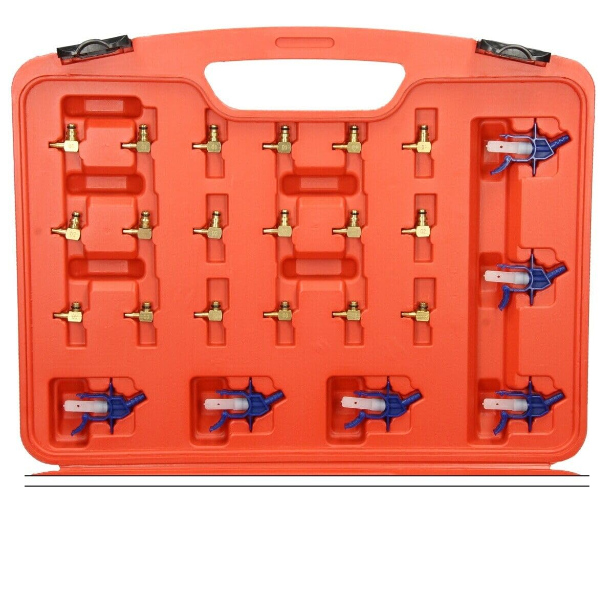 Medidor de Flujo Sobrante de Inyectores Diesel Common Rail 6 Cilindros 24 Adaptadores Compatible con Sistemas de Inyección Diesel