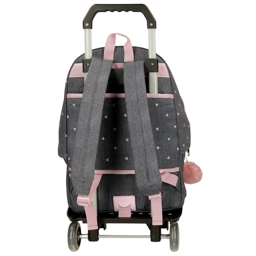 Joumma Bags, Mickey Studs, mochila escolar, fabricada en Poliéster, Tirantes anchos, ergonómicos y acolchados, Ligera y práctica para ofrecer una mayor comodidad, Asa superior para colgar.