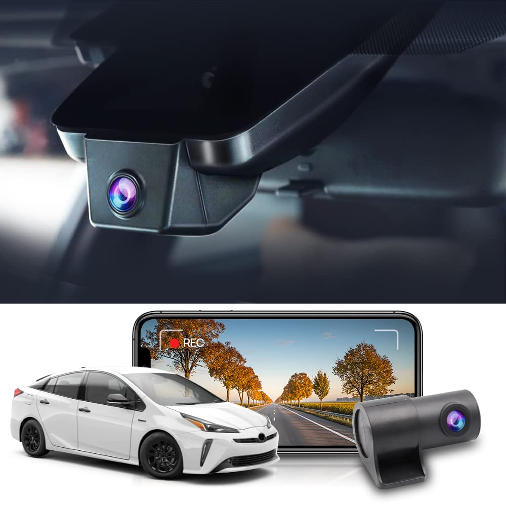 Fitcamx Front 4K+Rear 1080P Dash Cam Adapts for Toyota Prius 2018-2022 (Part No#86466-47021) 4th Gen/XW50, OEM Factory Look, Dual HD Video, WiFi & APP