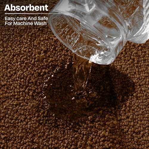 Image of enera Microfibre Bath Mat | Soft & Absorbent 2650 GSM | Non-Slip Latex Backing | Quick Dry, Washable Multipurpose Floor Mat for Bathroom, Bedroom, Kitchen & Home (Opella 40 x 60 cm) (Chocolate)
