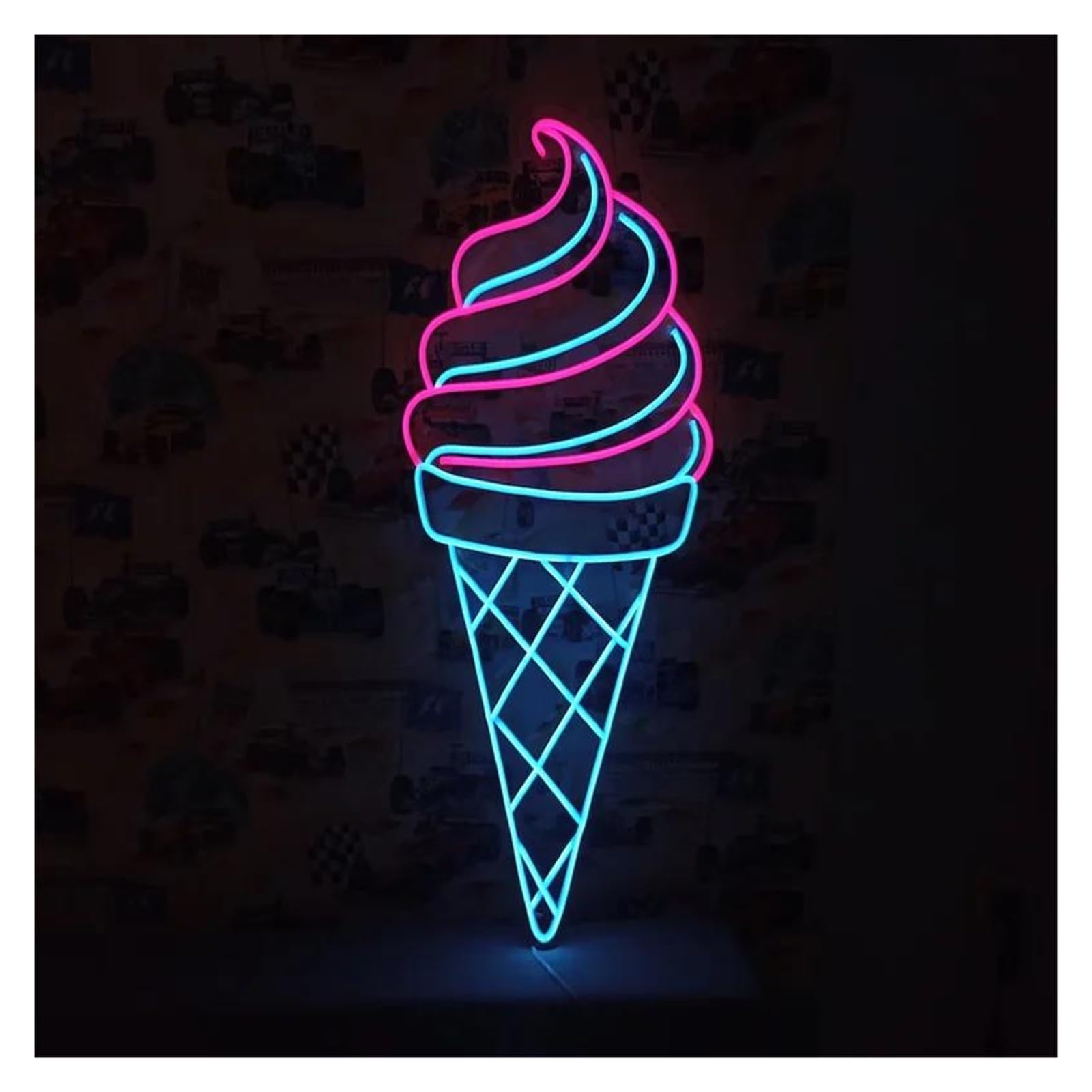 Shouxi One Color Sign Lamp Ice Cream Artwork Neon Sign Business Shop Wall Decor Make Your Storemore Shiny For Coffee Store Party Decoration 50Cm