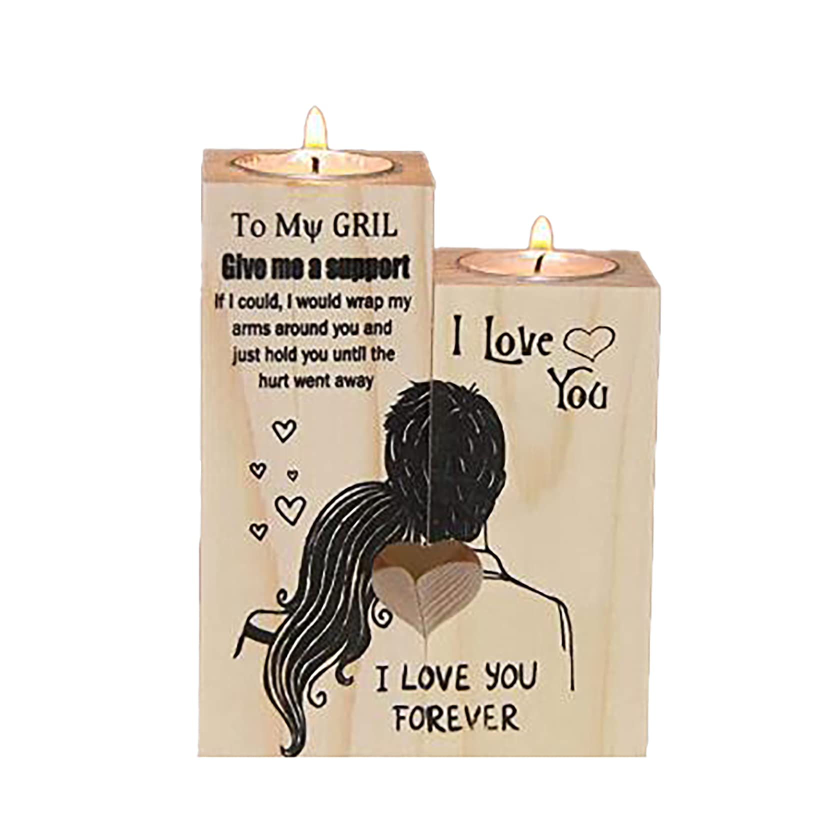 Bougeoir en bois To my girl cadeau anniversaire original femme