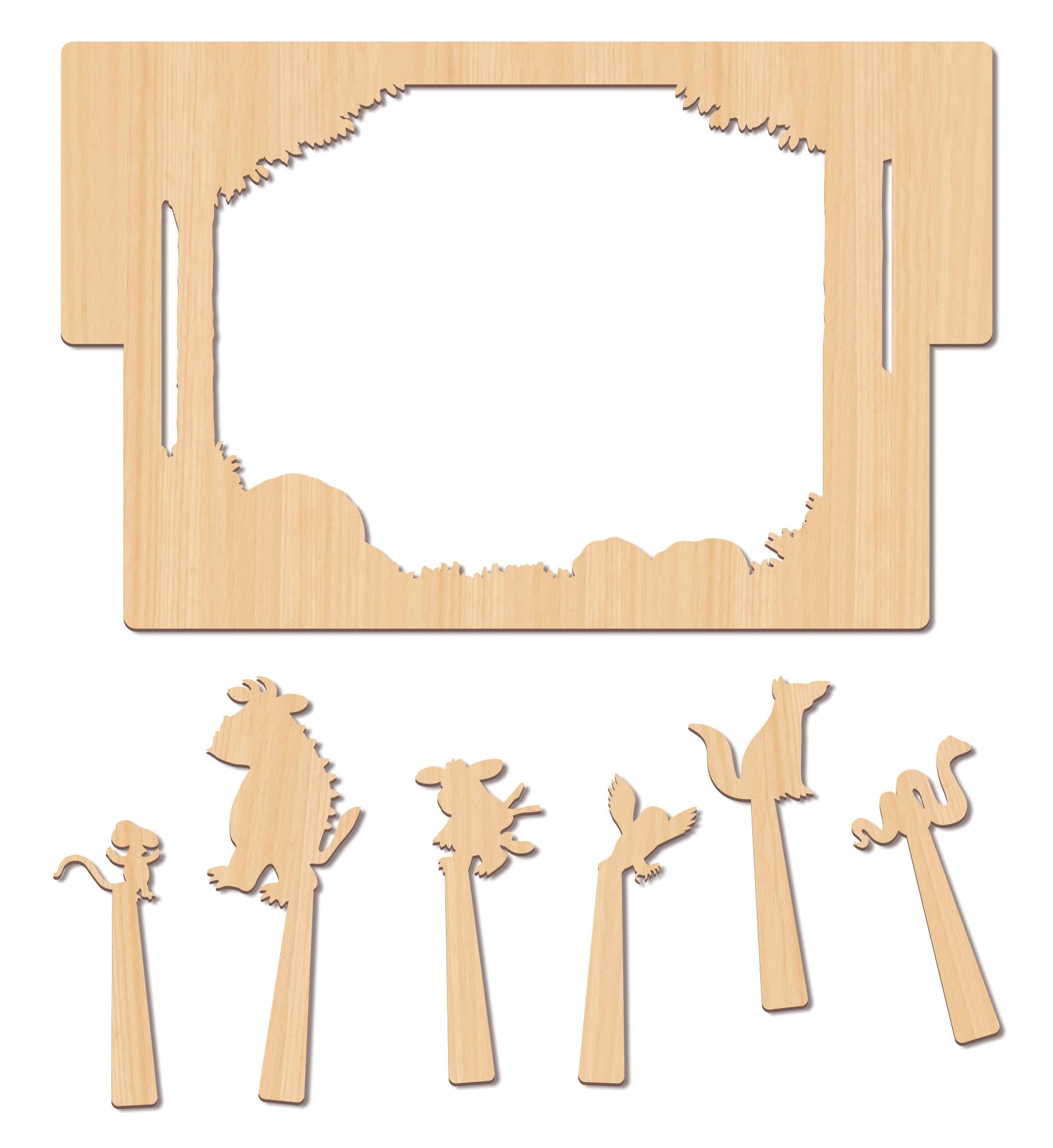 Ludattica Il Teatrino delle Ombre del Gruffalò Teatro delle Ombre per Bambini 3+ | Personaggi e Scenario in Legno | Gioco Creativo ed Educativo | 4-7 Anni | Made in Italy