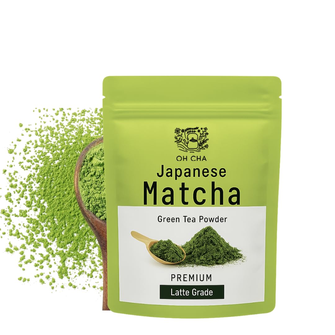 OH CHA - Japanese Matcha Tea Powder | Pure Authentic Matcha Green Tea Powder Sourced from Shizuoka, Japan | Premium Grade | 30gms - 30 Servings | Vegan, No Artificial Sweeteners, NON GMO