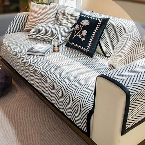 Couvre canape en chenille stable pour protéger les angles en L