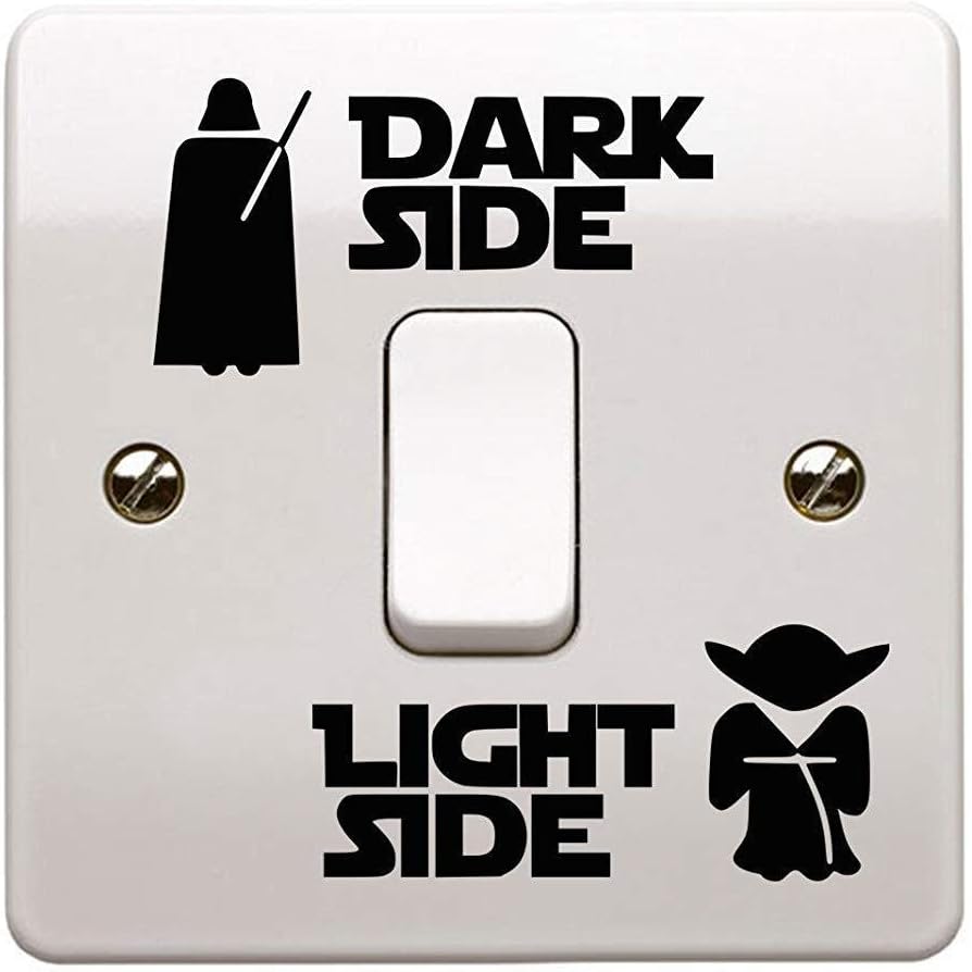 Black Light Side Dark Side Light Switch Vinyl Decal Sticker Child Room