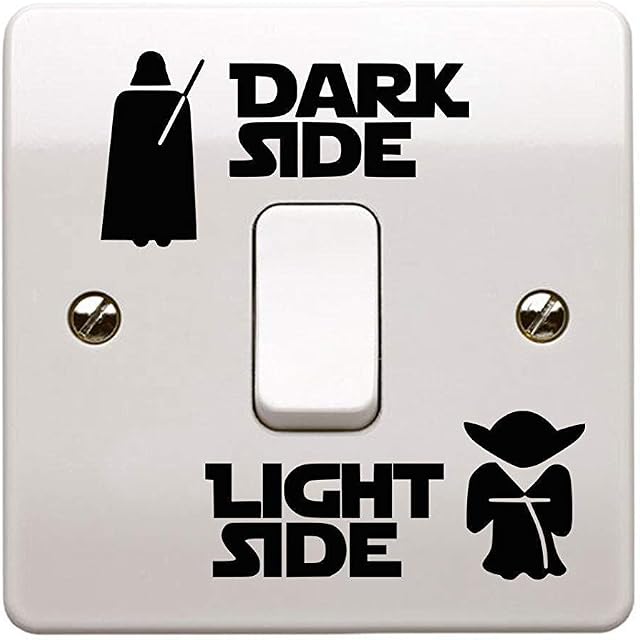 Stukk Stickers Black Dark Side Light Switch Vinyl Decal Sticker Child Room, One Size