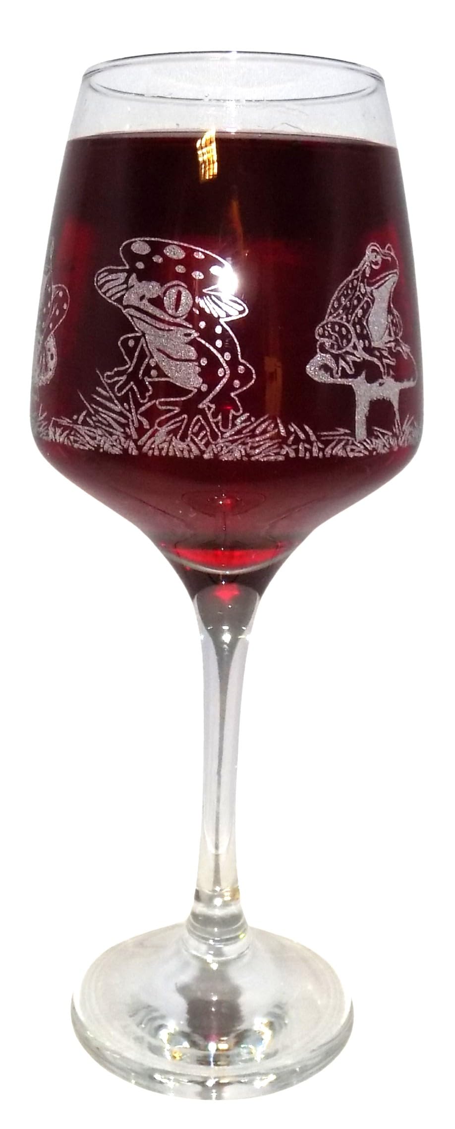 Frog Engraved Stemmed Wine Glass