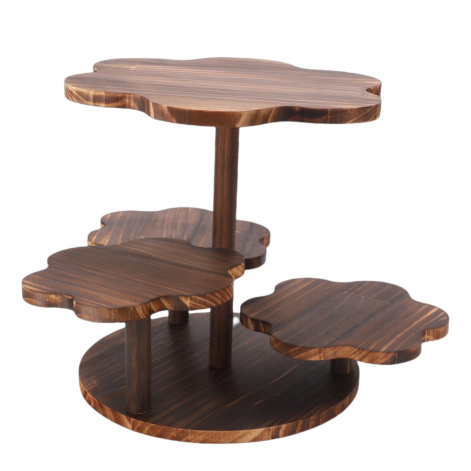 Soporte para Cupcakes con Forma de Flor de 4 Niveles Juego de Mesa de Postre de Madera Ideal para Bodas Cumpleaños y Fiestas Gran Capacidad Soporte para Pasteles y Dulces