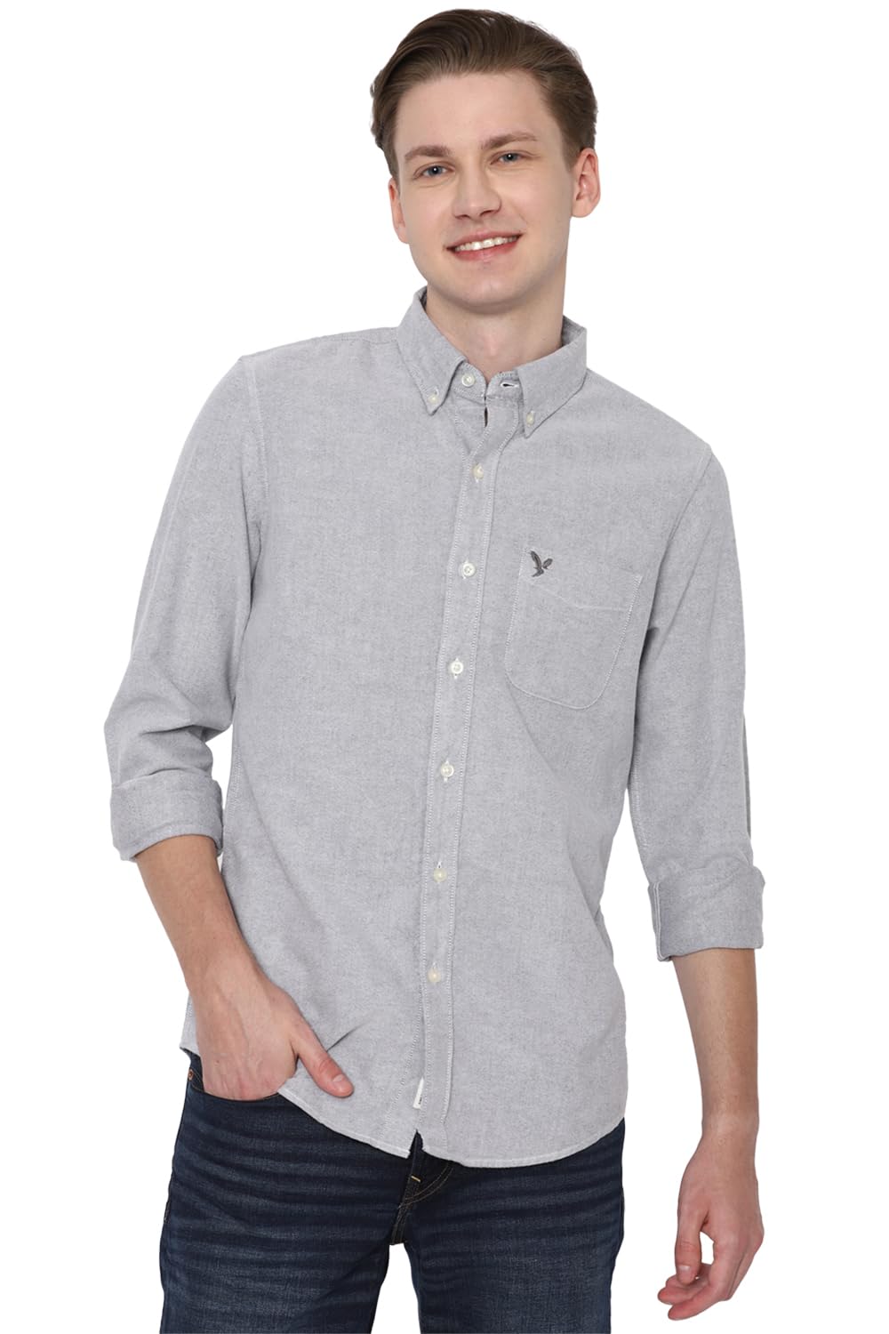 American Eagle Men's Solid Slim Fit Shirt