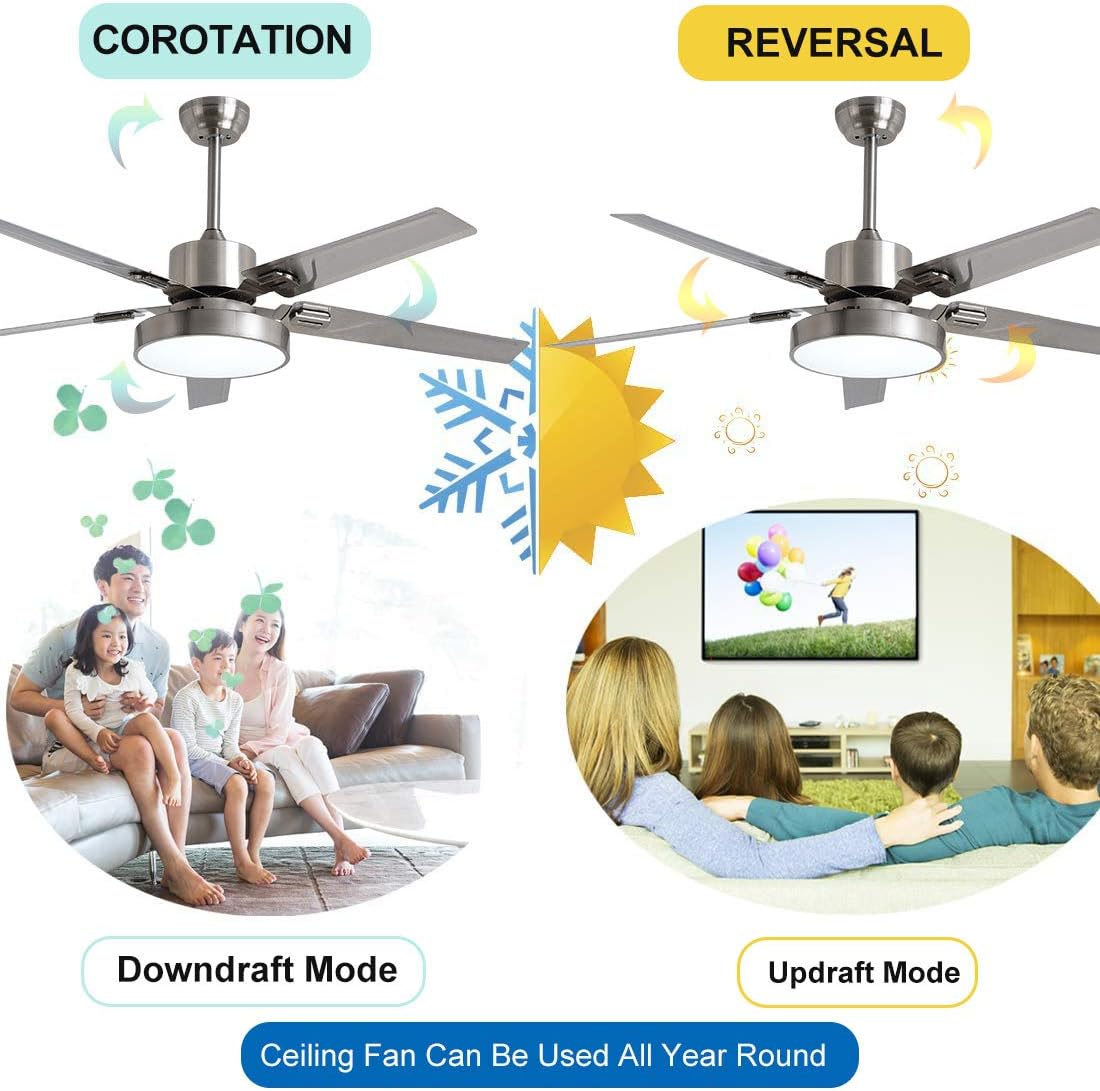 Exclusive Discount 70% Price 52 inches Modern Ceiling Fan Lights and Remote 52 in Fandelier Light Ceiling Fan Chandelier Brushed Nickel Fan Blades Indoor Fan Chandelier for Bedroom Dining Room Living Room