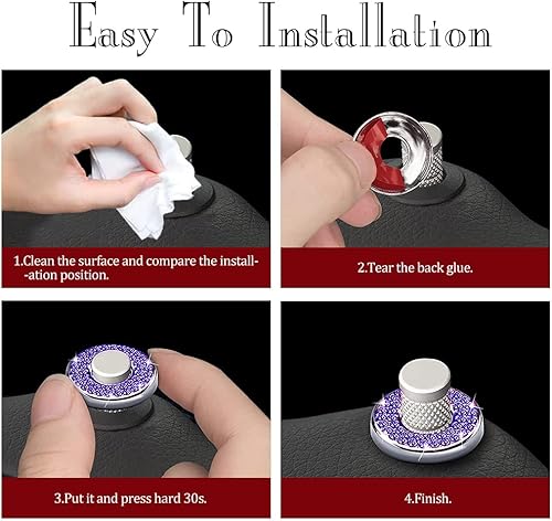 Miniatura 3 de HAOBO 4 Piezas Fundas Brillantes para Cerradura de Puerta de Automóvil, Cubierta para Pernos de Puerta de Automóvil, Calcomanías Brillantes para