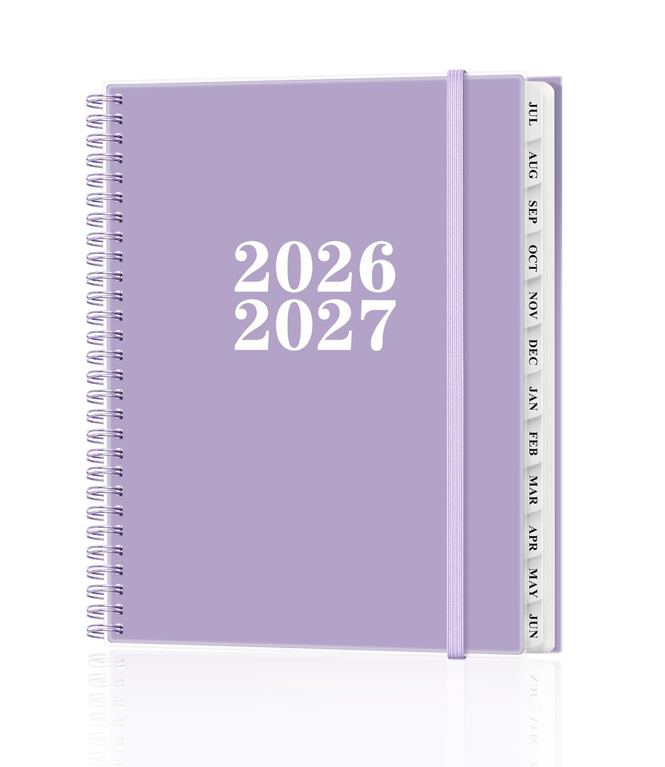Planer na lata 2026-2027, planer akademicki, lipiec 2026-czerwiec 2027, planery tygodniowe i miesięczne z zakładkami na 12 miesięcy, kieszeń wewnętrzna, 21,6 x 27,9 cm, fioletowy