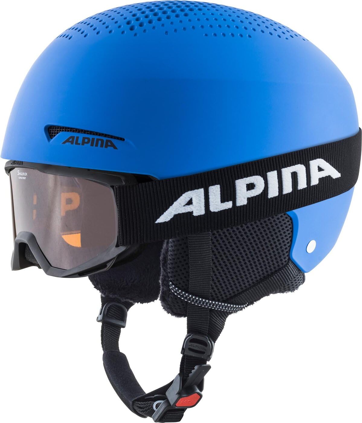 ALPINA Unisex - Bambini, ZUPO SET (+PINEY) Casco da sci, blue matt, 51-55 cm