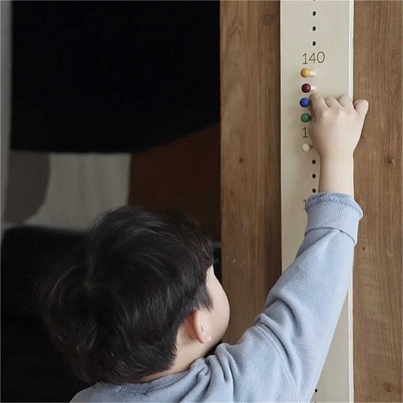 medidor niños pared Tabla de crecimiento altura for niños madera, medidor pared, colgante, registro, decoraciones dormitorio y guardería(Natural)